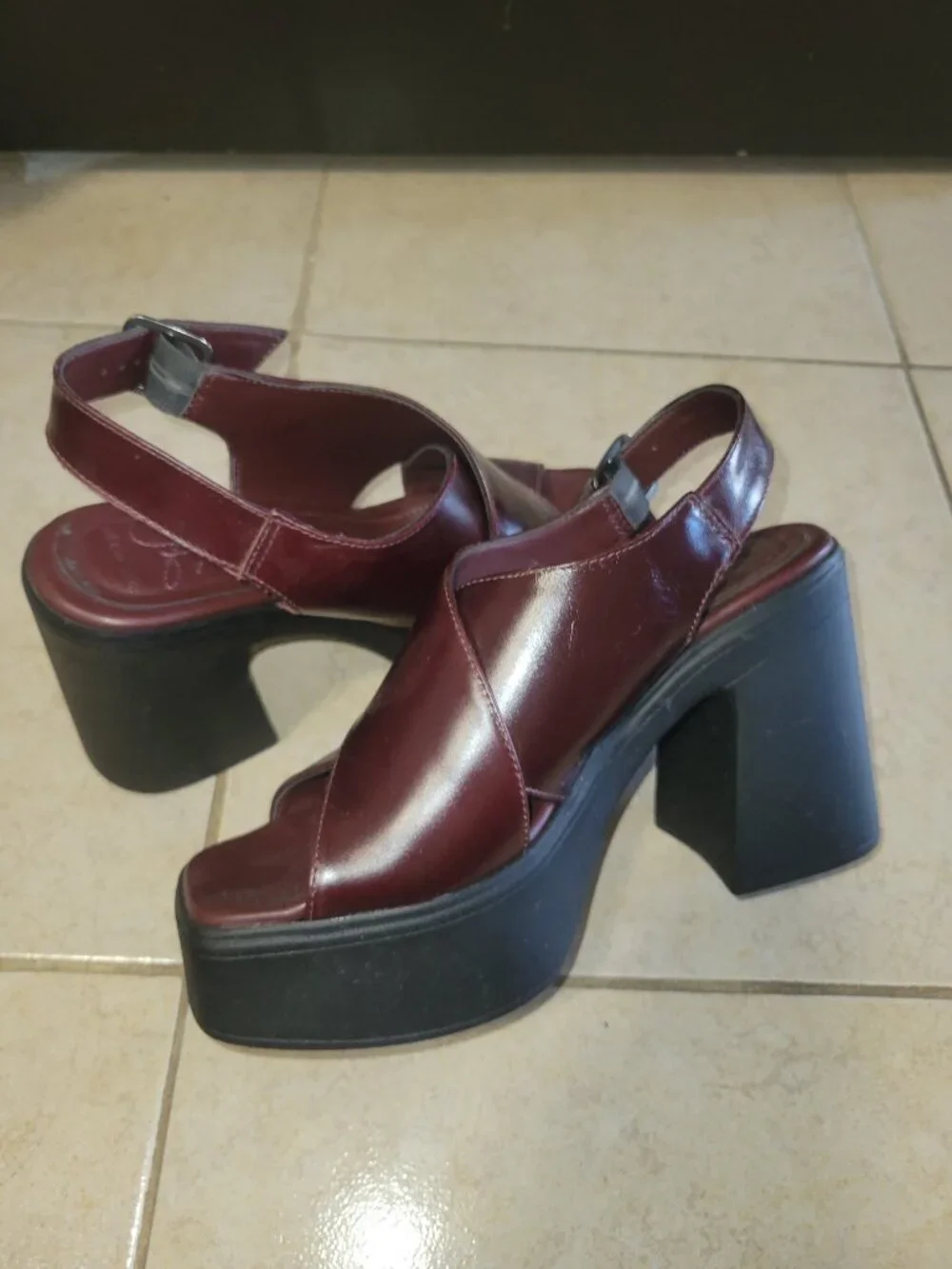 Free People Zoe Crisscross Platforms in Espresso